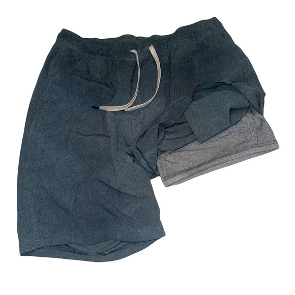 Fair Harbor Men’s The One 8” Inseam Lined Shorts Teal Large Excellent Condition - Picture 3 of 7